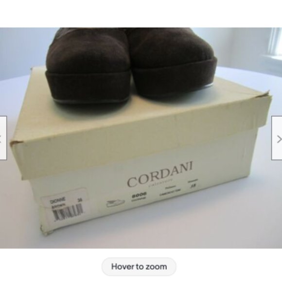 38 8 CORDANI DIONNE brown WEDGE PLATFORM MULES clog SUEDE PUMPS heels SHOES MINT - Picture 10 of 11